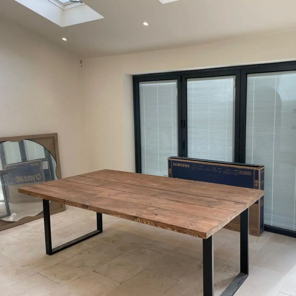 Dining room with Crittall-style doors
